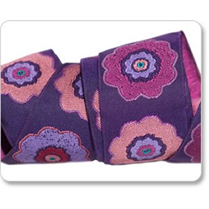 Renaissance Ribbons Laura Foster Nicholson Ribbon Fabric - Primrose - Purple - 1-1/2"