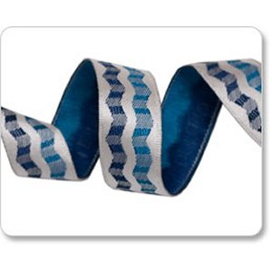 Renaissance Ribbons Laura Foster Nicholson Ribbon Fabric - Double Waves - Indigo - 5/8"