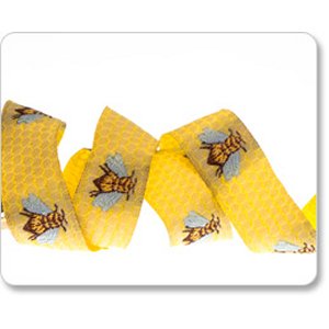 Renaissance Ribbons Laura Foster Nicholson Ribbon Fabric - Honeybee - Gold - 5/8"