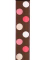 Renaissance Ribbons - Dots - Brown and Pink - 1-1/2