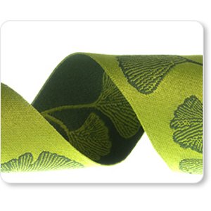 Renaissance Ribbons Fabric - Gingko - Green Reversible - 1-1/2"
