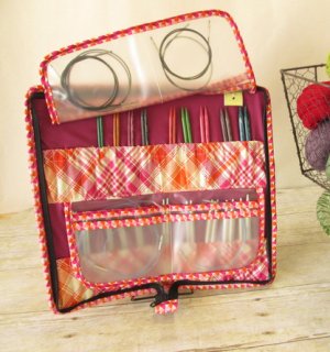 Chicken Boots Interchangeable Needle Case - Plaid