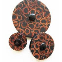 Jul Natural Pedestal Buttons - Cinnamon Slice - Medium 1.5"