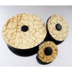 Jul Natural Pedestal Buttons - Ivory Cracking Coconut - Large 2"