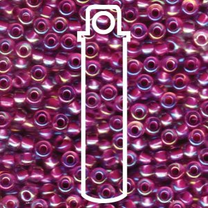Miyuki Beads Size 6/0 - 20g Tube - 9264 Raspberry Lined Crystal