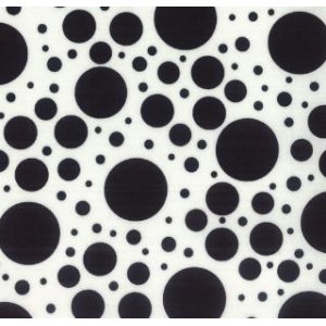 Me and My Sister Shades of Black Fabric - Tickle Dot - White (22195 34)