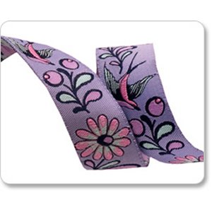 Renaissance Ribbons Tula Pink Ribbon Fabric - Birds & Bees - Lavender - 7/8"