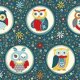AdornIt Nested Owl Charcoal - Owl Polka Dot - Navy Fabric photo