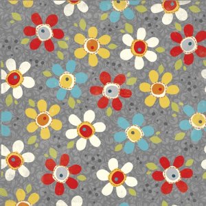 AdornIt Wildflower Fabric - Pop Daisy - Charcoal