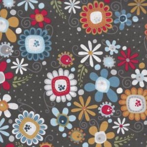 AdornIt Wildflower Fabric - Daisy Bouquet - Charcoal