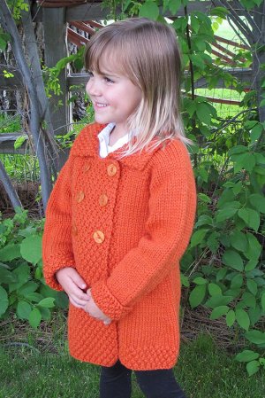Knitting Pure and Simple Baby & Children Patterns - 1304 - Girl's Double Breasted Coat Pattern