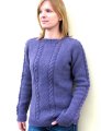 Knitting Pure and Simple Women's Sweater Patterns - 1305 - Beginner Cable Pullover Patterns photo