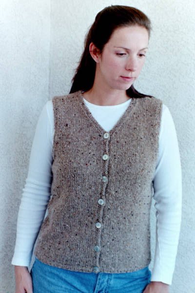 Knitting Pure and Simple Summer Sweater Patterns - 995 - Basic Cardigan Vest for Women Pattern