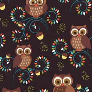Michael Miller Fabrics Norwegian Woods Fabric - Happy Hooters