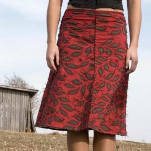 Alabama Chanin Bloomers Swing Skirt - Extra Large - Apple/Brunette