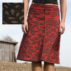 Alabama Chanin Bloomers Swing Skirt - Extra Large - Earth/Black