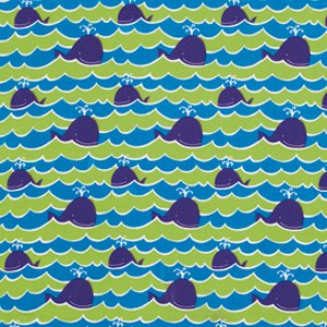 David Walker Beach Fabric - Whales - Ocean