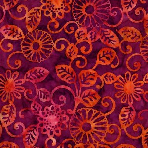 Michael Miller Fabrics Batiks Fabric - Floral Fling - Jewel
