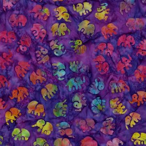 Michael Miller Fabrics Batiks Fabric - Little Elephants - Amethyst