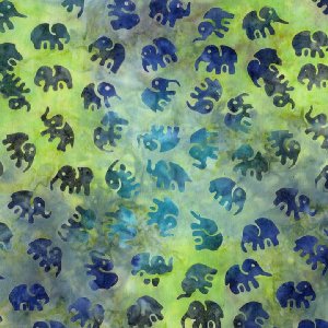 Michael Miller Fabrics Batiks Fabric - Little Elephants - Mineral