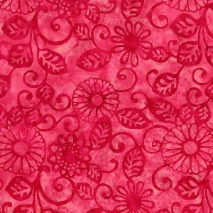 Michael Miller Fabrics Batiks Fabric - Floral Fling - Berry