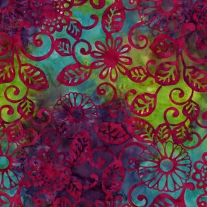 Michael Miller Fabrics Batiks Fabric - Floral Fling - Rainbow