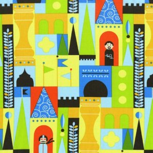 Michael Miller Fabrics Les Monsieurs Fabric - Castle Blocks - Multi