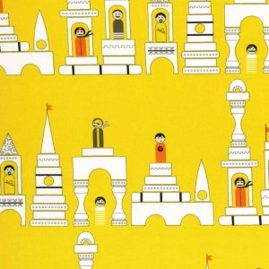 Michael Miller Fabrics Les Monsieurs Fabric - Monsieur Blocks - Yellow