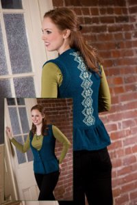 Plymouth Yarn Adult Vest Patterns - 2578 Woman's Peplum Vest Pattern