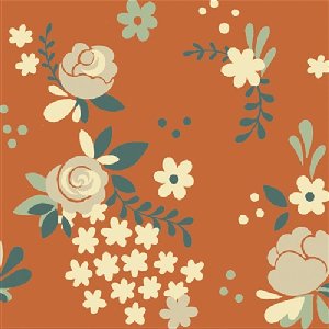 Birch Fabrics Fort Firefly Fabric - Rose Garden - Coral