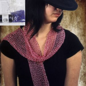 Swallow Hill Creations April Beaded Scarf - French Navy
