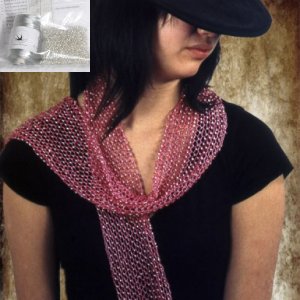 Swallow Hill Creations April Beaded Scarf - Silver Grey