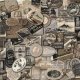 Tim Holtz Eclectic Elements - Travel - Taupe Fabric photo