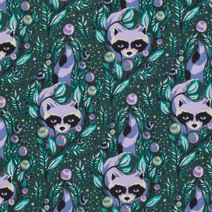 Tula Pink Acacia Fabric - Racoon - Blueberry (backordered)