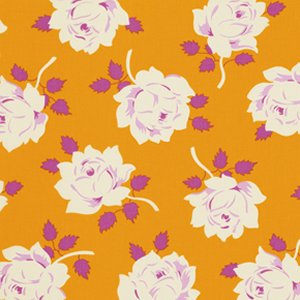 Heather Bailey Lottie Da Fabric - Vintage Rose - Tangerine
