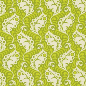 Heather Bailey Lottie Da Fabric - Feather Leaf - Green