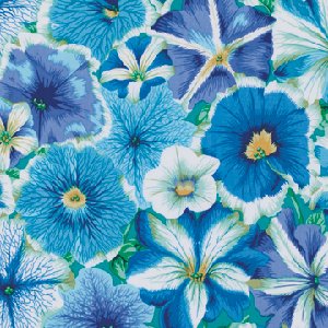 Philip Jacobs Petunias Fabric - Delft
