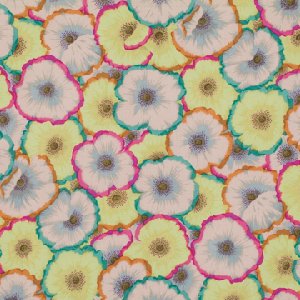 Philip Jacobs Picotte Poppies Fabric - Lime