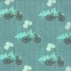 Kate & Birdie Bluebird Park - Bicycle - Teal (13103 14) Fabric photo