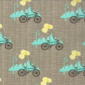 Kate & Birdie Bluebird Park Fabric - Bicycle - Lamp Post (13103 16)