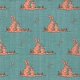 Kate & Birdie Bluebird Park - Bunnies - Teal (13105 12) Fabric photo