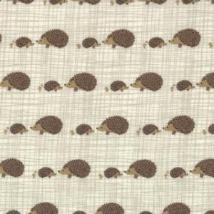 Kate & Birdie Bluebird Park Fabric - Hedgehogs - Stone (13107 15)