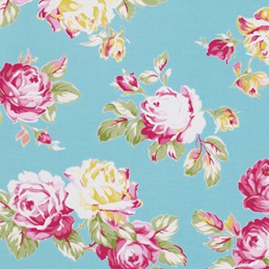 Tanya Whelan Sunshine Roses Fabric - Sunshine Roses - Blue