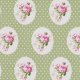 Tanya Whelan Sunshine Roses - Old Time Rose - Green Fabric photo