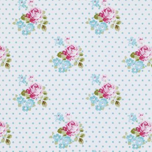 Tanya Whelan Sunshine Roses Fabric - Hanky Rose - Blue