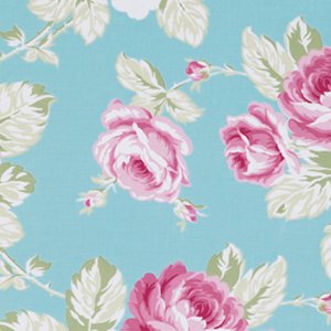 Tanya Whelan Sunshine Roses Fabric - Full Bloom Roses - Blue