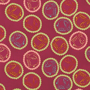 Valori Wells Bridgette Lane Fabric - Bouncing Elephants - Cherry