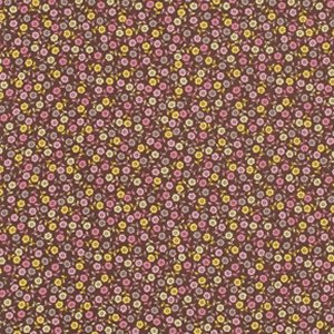 Jenean Morrison Wishing Well Fabric - Floral Ditsy - Brown