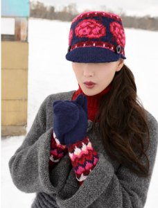 Blue Sky Fibers Hat, Sock, and Mitten Patterns - Russian Rose Set Pattern