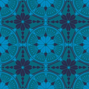 Anna Maria Horner True Colors Fabric - Medallion - Aquamarine